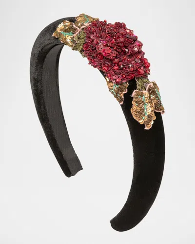 Jennifer Behr Almira Headband In Black