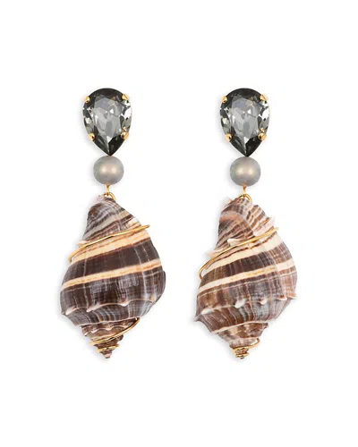 Jennifer Behr Alon Shell Earrings In Gold