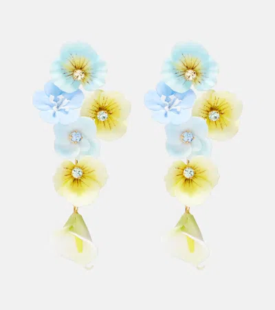Jennifer Behr Anarosa Embellished Floral Drop Earrings In Purple