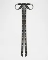 Jennifer Behr Annalee Pearly Velvet Bow Barrette In Black Pearl