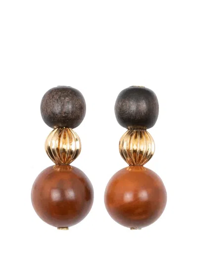 Jennifer Behr Asher Beaded Drop Earrings In Red