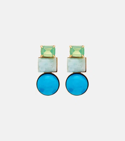 Jennifer Behr Azurine Crystal-embellished Drop Earrings In Multi