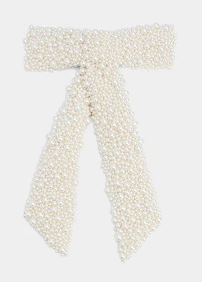 Jennifer Behr Bailey Bow Barette In Pearl