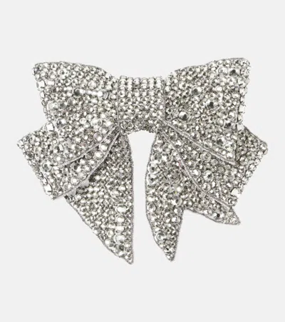Jennifer Behr Belle Bow Crystal-embellished Barrette In Silver