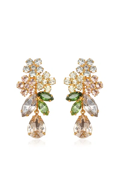 JENNIFER BEHR BOUQUET 18K GOLD-PLATED CRYSTAL EARRINGS