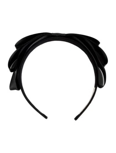 Pre-owned Jennifer Behr Bow Embellished Headband In Black