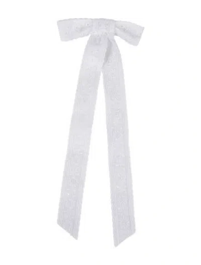 Pre-owned Jennifer Behr Bow Hair Clip In White