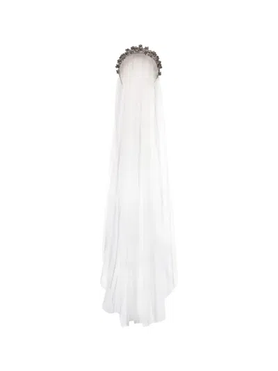Jennifer Behr Braelynn Juliette Floral Veil In White