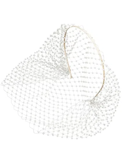 Jennifer Behr Britton Faux Pearl-embellished Voilette In Neutrals