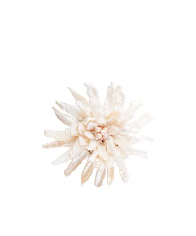 Jennifer Behr Brooch With Pearl And Crystal Accents In White