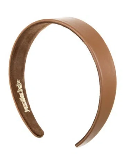 Pre-owned Jennifer Behr Brown Leather With Sude  Headband
