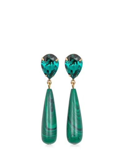 Jennifer Behr Caroline Drop Earrings In Green