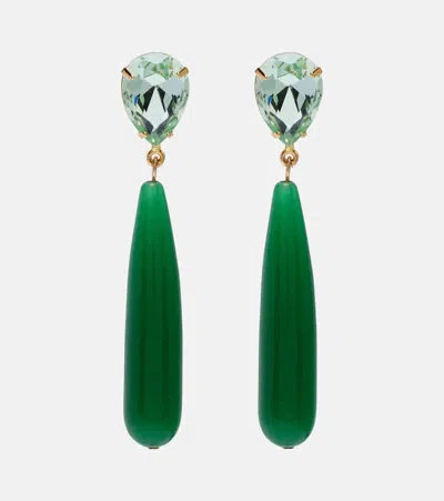 Jennifer Behr Caroline Embellished Drop Earrings In Green