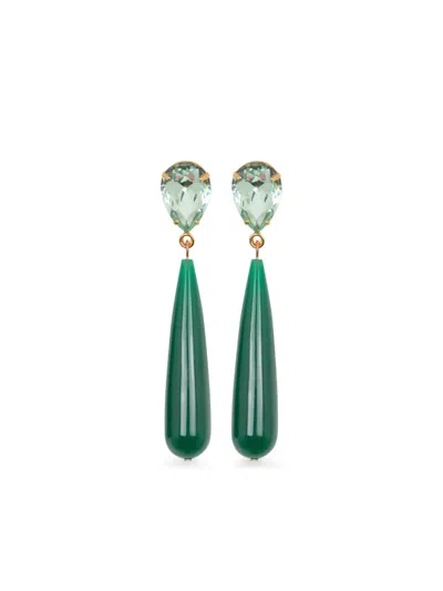 Jennifer Behr Caroline Teardrop Earrings In Green