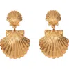 Jennifer Behr Caspian Shell Earrings In Gold