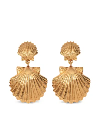 Jennifer Behr Caspian Shell Earrings In Gold