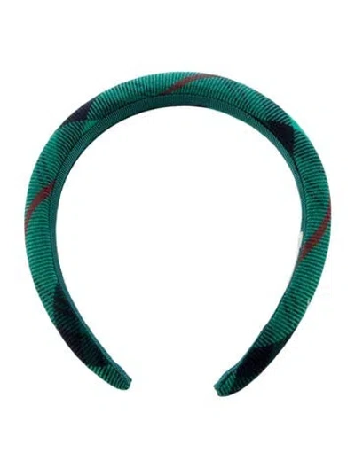 Pre-owned Jennifer Behr Check Headband In Green