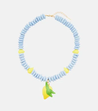 Jennifer Behr Citron Beaded Necklace In Blue