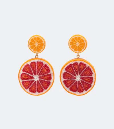 Jennifer Behr Citrone Drop Earrings In Orange