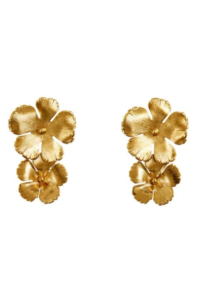 Jennifer Behr Collette Floral Drop Earrings In Gold