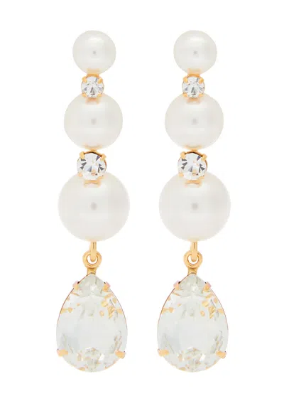 Jennifer Behr Corisandre 18kt Gold-plated Drop Earrings In White