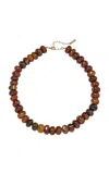 Jennifer Behr Cornelia 18k Gold-plated Beaded Necklace In Brown