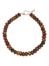 Jennifer Behr Cornelia 18k Gold-plated Beaded Necklace In Brown