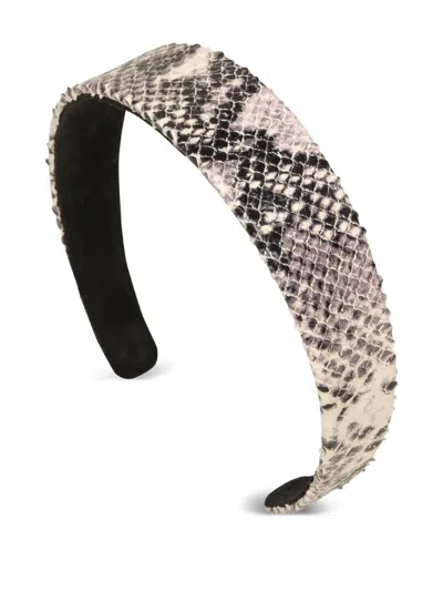 Jennifer Behr Cruz Snakeskin-embossed Headband In Multi
