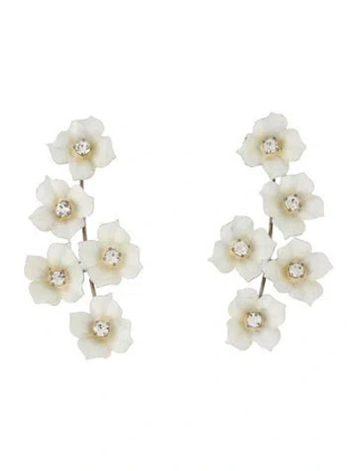 Pre-owned Jennifer Behr Crystal & Enamel Poppy Drop Earrings In Multi