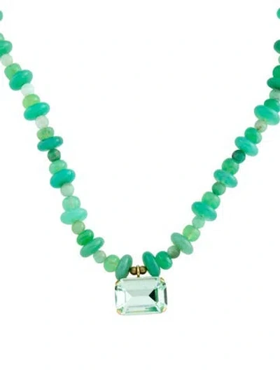 Pre-owned Jennifer Behr Crystal & Multi-stone Bead Strand Pendant Necklace, 17.25" In Multicolor