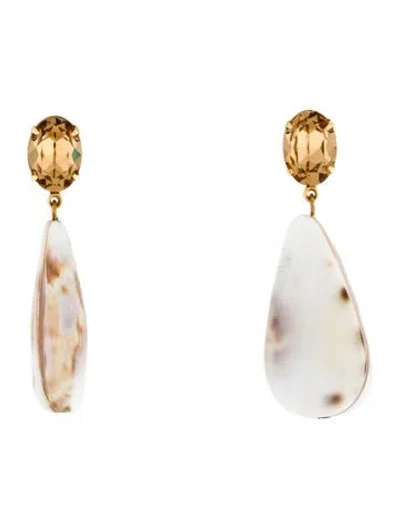 Pre-owned Jennifer Behr Crystal & Shell Drop Earring In Multi