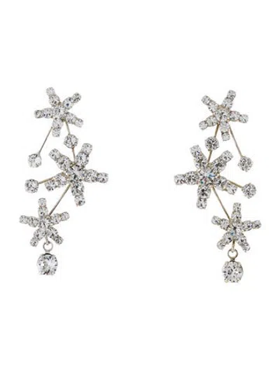 Pre-owned Jennifer Behr Crystal Azar Embellished Star Chandelier Earrings In Multicolor