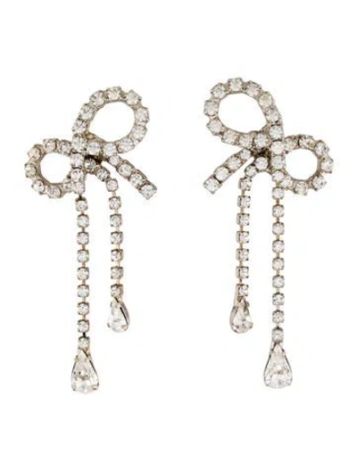 Pre-owned Jennifer Behr Crystal Bow Drop Earrings In Multi