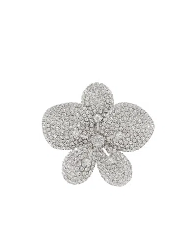 Jennifer Behr Crystal Brooch In Silver