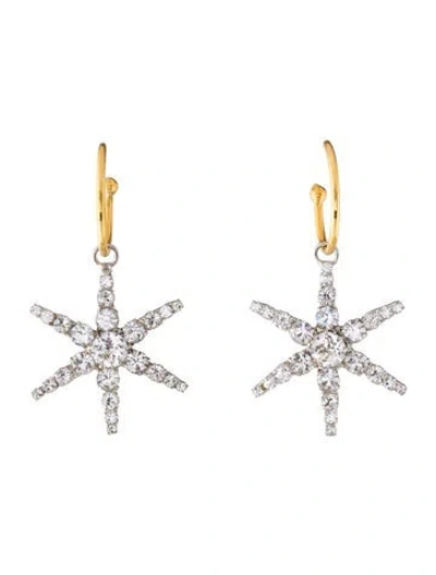 Pre-owned Jennifer Behr Crystal Ciel Hoop Drop Earrings In Multicolor