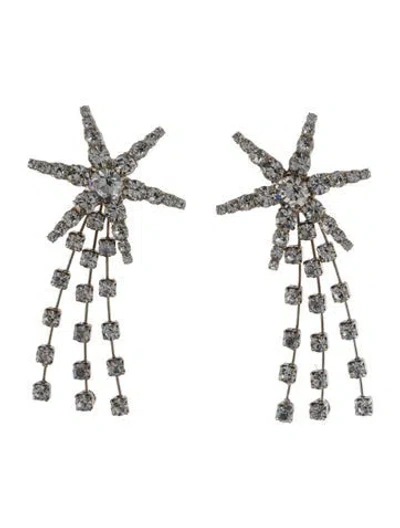 Pre-owned Jennifer Behr Crystal Comet Drop Earrings In Transparent