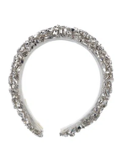 Pre-owned Jennifer Behr Crystal Covered Headband In Neutral
