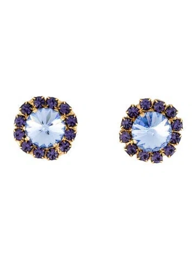 Pre-owned Jennifer Behr Crystal Dominique Stud Earrings In Blue