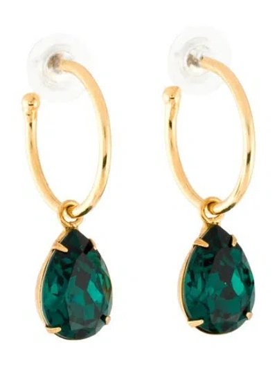 Pre-owned Jennifer Behr Crystal Drop Hoop Earring In Multi
