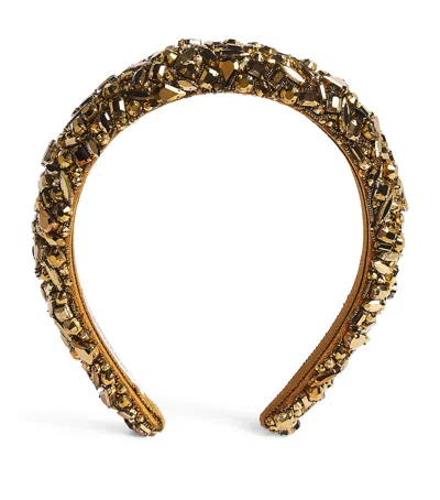Jennifer Behr Crystal-embellished Czarina Headband In Gold