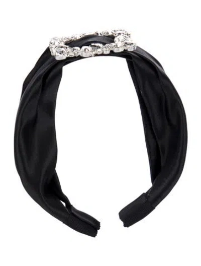 Pre-owned Jennifer Behr Crystal Embellished Headband In Black