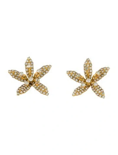 Pre-owned Jennifer Behr Crystal Floral Stud Earring In Multi
