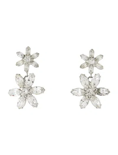 Pre-owned Jennifer Behr Crystal Flower Drop Earrings In Multi