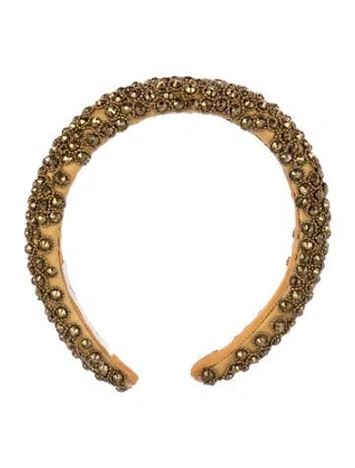Pre-owned Jennifer Behr Crystal Headband In Gold