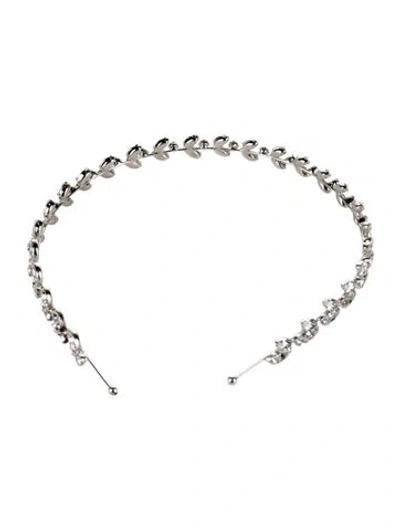 Pre-owned Jennifer Behr Crystal Headband In Silver
