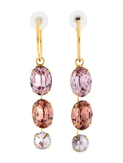 Pre-owned Jennifer Behr Crystal Hoop Drop Earrings In Blue/pink/purple