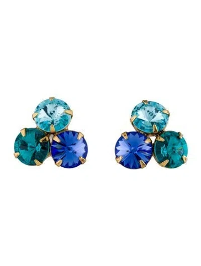 Pre-owned Jennifer Behr Crystal Levi Stud Earrings In Multi