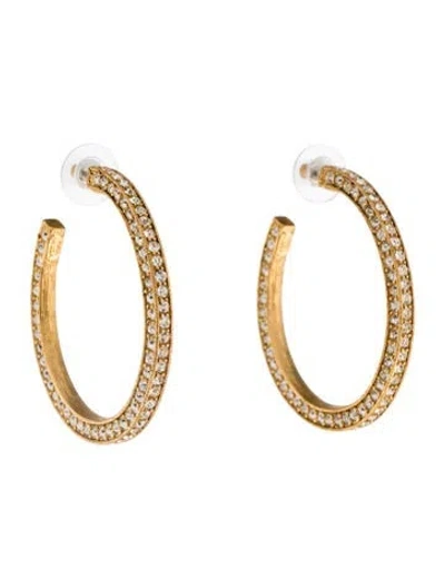 Pre-owned Jennifer Behr Crystal Marissa Hoop Earrings In Multi
