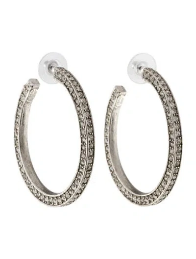 Pre-owned Jennifer Behr Crystal Marissa Hoop Earrings In Transparent