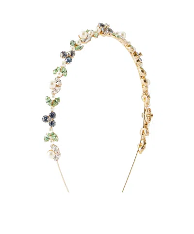 Jennifer Behr Crystal Pearl Headband In Multi